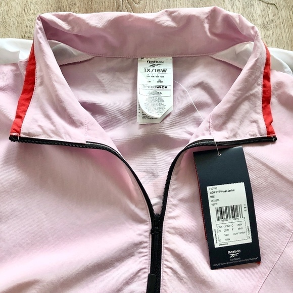 Reebok, Speedwick, Jacket, Pink, Windbreaker, Size, 1X, 16W, New With Tags - Picture 9 of 16